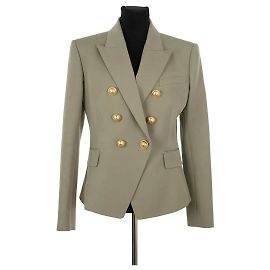 Balmain Blazer in lana khaki Cachi