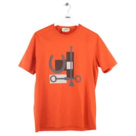 Hermès Camiseta de algodón naranja Naranja