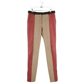Céline Calça slim de lã marrom Marrom