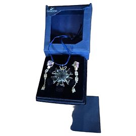 Conjunto de joias Swarovski com pingente de floco de neve e brincos pendentes Prata Roxo Hardware prateado