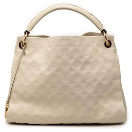 Sac à main Artsy MM en Monogram Empreinte de Louis Vuitton Blanc Écru