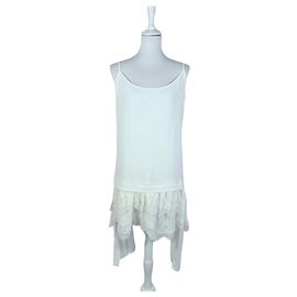 Autre Marque Robe à bretelles blanche avec dentelle Blanc