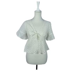 Madewell Top noué sur le devant en œillets blanc Blanc