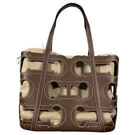 Carolina Herrera Sac cabas Domi Insignia Cut Out marron Marron Beige