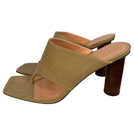 J.Crew Beige linen heeled sandals Beige