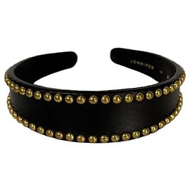 Jennifer Behr Tiara Chereen preta com tachas douradas Preto