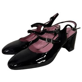 Carel Slingbacks Babies Banana in pelle nera Nero