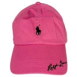 Ralph Lauren Boné de Beisebol Pink Pony em Sarja Rosa Rosa