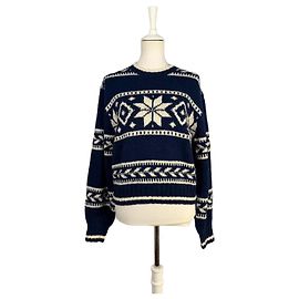 Polo Ralph Lauren Pull Snowflake motif wool-blend navy blue White Navy blue