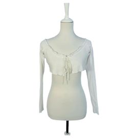 Autre Marque Kurzer weißer Bolero zum Binden Weiß