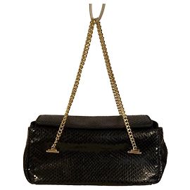 J.Crew Small black embossed snake leather bag Black