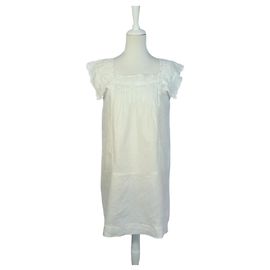 See by Chloé Robe en lin blanche Blanc