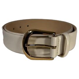 Autre Marque Cinturón Duke blanco de cuero con hebilla dorada Blanco Multicolor