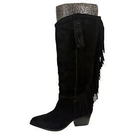 Free People Bottes Western Faith Fringe Noir