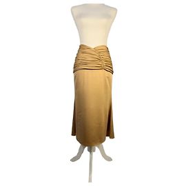Autre Marque Gold poly-satin quilted midi skirt Multiple colors