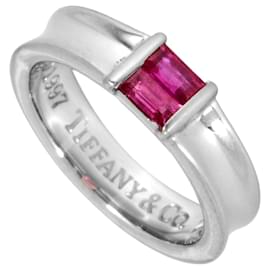 Tiffany & Co. 18K White Gold Ruby Stackable Band Ring Other