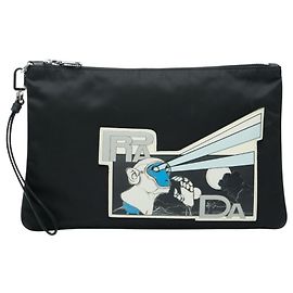 Borsa a mano robot scimmia Prada Nero Multicolore