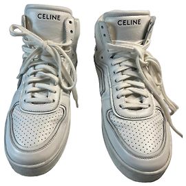 Céline Weiße Leder High-Top-Sneaker CELINE Weiß