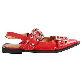 Ganni Red patent leather ballerinas Red