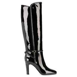 Black Patent Leather Saint Laurent Boots Black