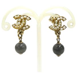 Orecchini a clip Chanel oro bianchi e marroni Marrone Bianco D'oro
