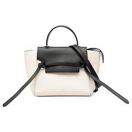 Céline Bolsa de couro bicolor micro branca Celine Outro