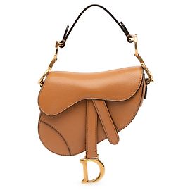 Dior Brown Micro Goatskin Saddle Bag Brown