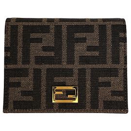 Fendi Zucca Print Bifold Wallet Brown