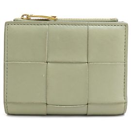 Bottega Veneta Green Cassette Leather Bi-fold Wallet Green