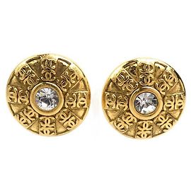 Pendientes de clip de metal/rhinestones Chanel Coco Mark Plata Dorado