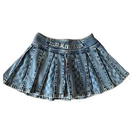 Hugo Boss Saia de jeans plissada Azul