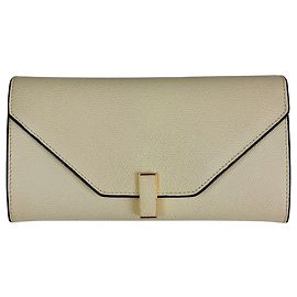 Bolso de Hombro Valextra Iside Chain Wallet Blanco