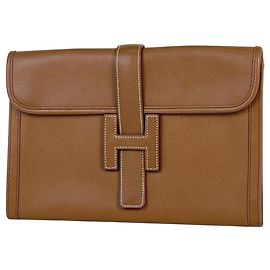 Borsa Clutch Hermès Jige PM H Logo D'oro