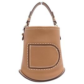NEUE DELVAUX MINI PINI EIMER TASCHEN AUS TAURILLON-LEDER Kamel