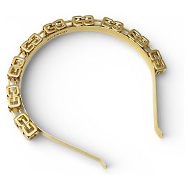 NEW GIVENCHY LOGO G CUBE HEADBAND BF4016F003 GOLD METAL HEADBAND Golden