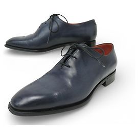SCARPE BERLUTI ALESSANDRO ONE CUT 4.5 36.5 RICHELIEU IN PELLE BLU Blu navy