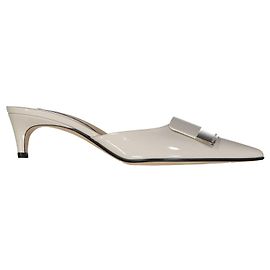 Sergio Rossi Leather Mules Brown Beige