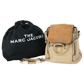Chloé Chloe Mini Beige Faye Backpack Brown Beige