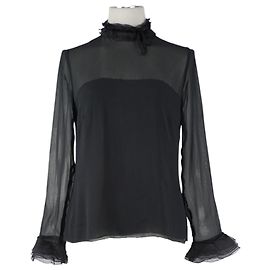 Schwarze transparente Bluse AKRIS Schwarz