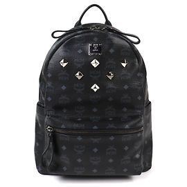 MCM Stark Visetos Monogram Canvas Backpack Black