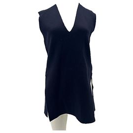 Cos Pull sans manche en laine Bleu Marine
