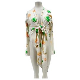 Autre Marque Top de seda blanco con estampados SAKS POTTS Blanco