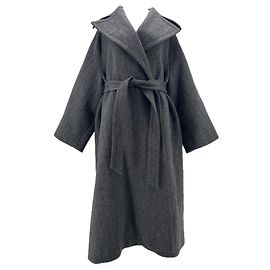 Alaïa Long gray wool coat Grey