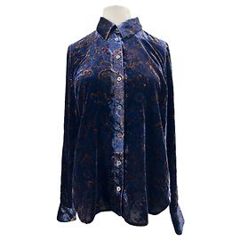 Johnnie Boden Camicia in velluto blu Blu