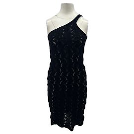 Autre Marque Vestido corto asimétrico negro Negro