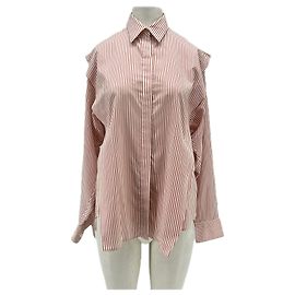 Isabel Marant Camicia di seta a righe rosse e bianche Rosso