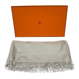 Stola in cashmere e seta New Libris di Hermès Marrone