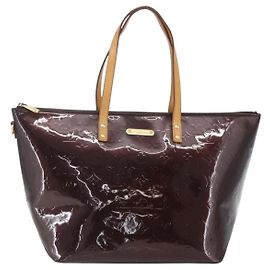 Borsa Louis Vuitton Bellevue Monogram Vernis GM Marrone