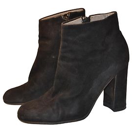 Prada ankle boots black suede Black