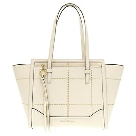Bolsa tote de couro branco Salvatore Ferragamo Branco